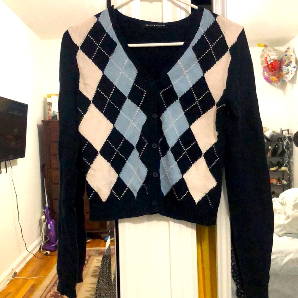 Brandy Melville Elizabeth argyle cardigan sweater